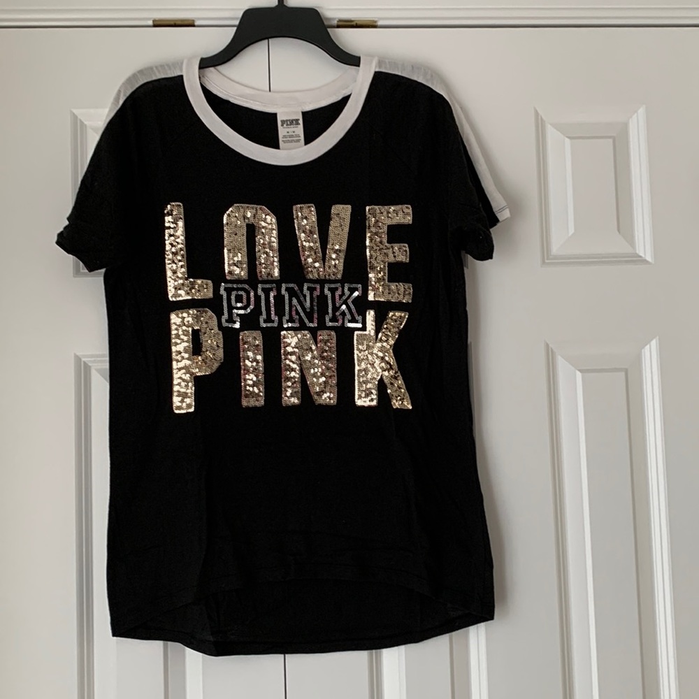 Sequin LOVE PINK Tee